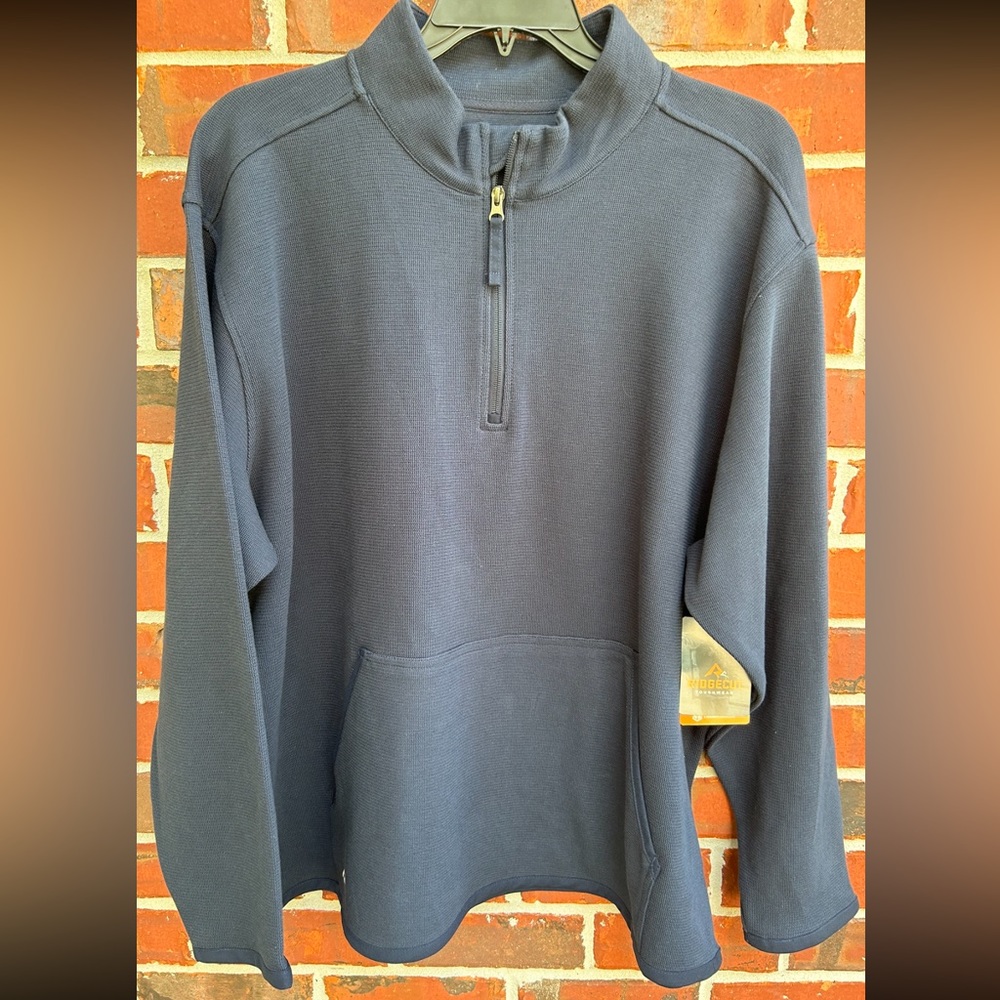 NWT Ridgecut Toughwear 1/4 Zip Heavy Duty Navy Blue Pullover w/ Pockets Size 2XL